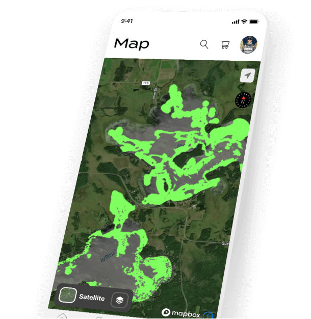 phone with map of vegetation