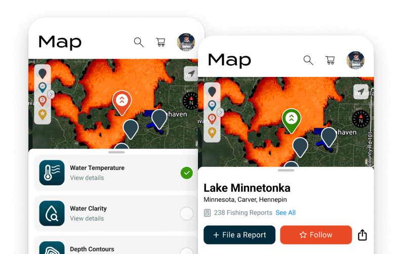 phones showing premium pro temperature maps