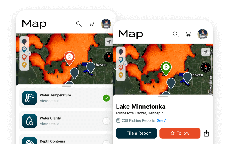 phones showing PRO temperature maps