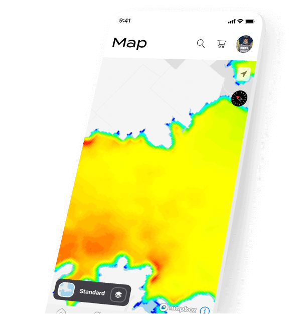 phone with map of water clarities